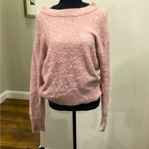 SANCTUARY Eyelash Sweater in Rose Pink